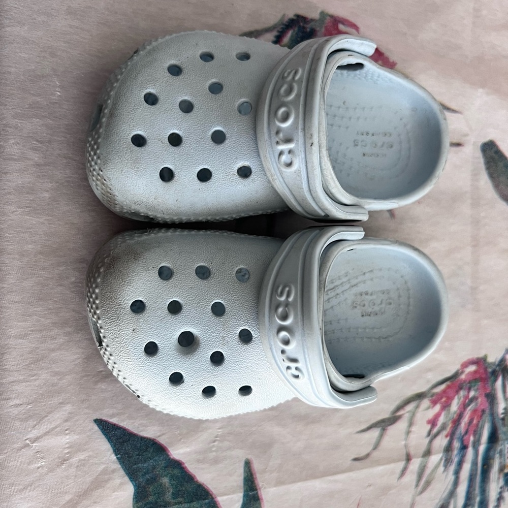 Light blue crocs size 6 toddler